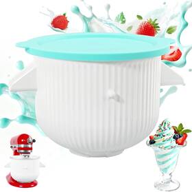 50034 Letoms Ice Cream Attachment For Kitchen Aid Mixer And Silicone Standard White
