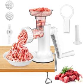 190706-2 Lhs Manual Meat Grinder Heavy Duty Mincer Sausage Stuffer Hand Wit