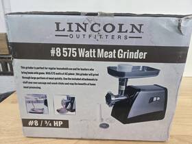 31200031 Lincoln Outfitters Meat Grinder #8 575 Watt Stainless Steel