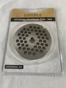 31200054 Lincoln Outfitters 31200053 #22 Stainless Steel Grinder Plate 7mm Sku #31200054