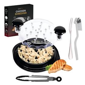 Luxarc 728204474679 Large Chicken Shredder Tool Twist With Cleaning Brush Tong And Fork -11 Inch Upgra