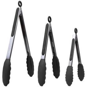 Moacc 663751369224 Kitchen Tongs For Cooking With Silicone Tips Heat Resistant Black