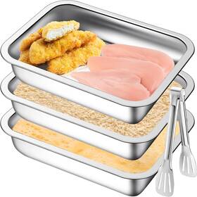 Mei-mumufy-862 Mumufy Breading Trays Set Of 3 10.6 Inch X 7.9 2.4 Silver