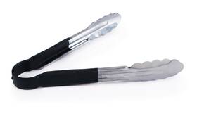 35841 New Star Foodservice 9-inch Utility Spring Tongs Black