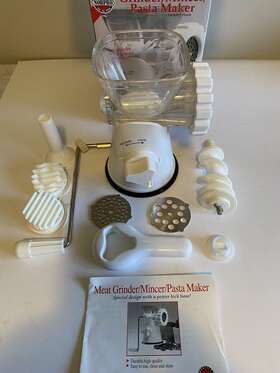 Norpro 852798001604 Meat Grinder Mincer And Pasta Maker Instructions Recipes New In Open Box