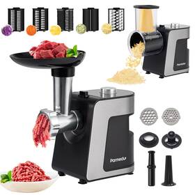Parmedu 060993481182 Electric Cheese Grater And Meat Grinder 2 In 1 Vegetable Cutter Veggie Slicer