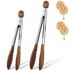 Ee-patelai-5333 Patelai 4 Pcs Wooden Kitchen Tongs For Cooking 15 X 1.57 Inches Walnut Wood