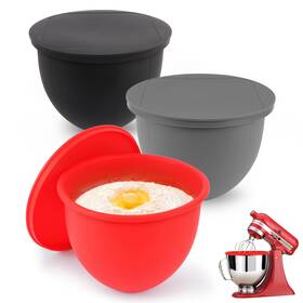 Pcttoil 607604318830 Silicone Bowl Liners For Kitchenaid Tilt-head Stand 5 Quart Red Grey Black