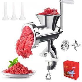 Phaniteces 756371385122 Meat Grinder Manual Mincer - 3 In1 Sausage Maker Gri
