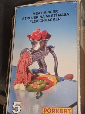 Porkert 9805000 Vintage No 5 Manual Meat Grinder Mincer Czech Republic - Complete