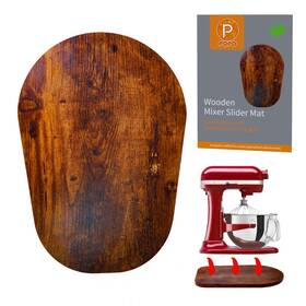 Pqpo 658370443516 Wooden Mixer Slider Mat Accessory Compatible With 6/7/8 Quart