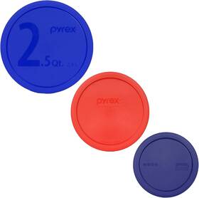 Pyrex 681920959458 1 325-pc Blue 2.5 Quart 323-pc Red 1.5 Blue/red/blue