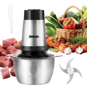 500w Qinkada 705735502675 Meat Grinder Powerful Food Processors 8cup Stainless Steel Bowl 3 Spe