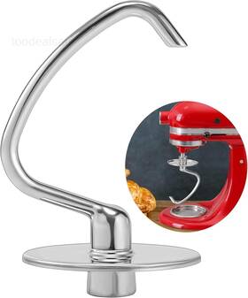 4.5qt-5 Rafbar R82308n Stainless Steel Dough Hook Attachment For Kitchenaid Quart Bowl