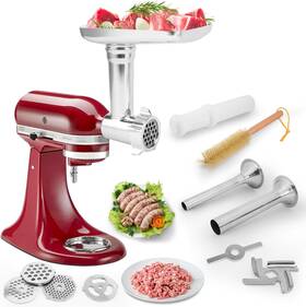 Mfg3353 Rsyeku Meat Grinder Attachment For Kitchenaid Stand Mixer Metal Food Silver