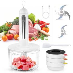 120981dkxxusfba Ruiqas 3456277/120981dkxxusfba Cordless Food Processor Wireless Meat Grinder With 4 Bowls 2 Blades Bpa-fr