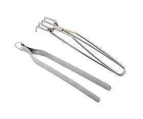 Satre Online And Marketing 744289914527 Stainless Steel Wire Tong With Food Set 2 Utensil Holder Medium Silver