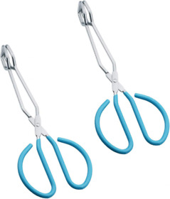 Scissor Tongs Heavy Duty Stainless Steel Kitchen For Cooking Food Blue