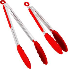 Qz-hs-5 Shanlihong Kitchen Tongs For Cooking Stainless Steel Heat Resistant Set Of 2 Bbq Red