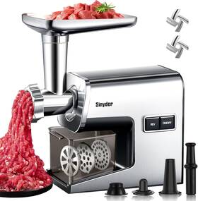 Mgc202 Sinyder Electric Meat Grinder 3000 Max Heavy Duty Stainless Steel Mincer With 2 Bla