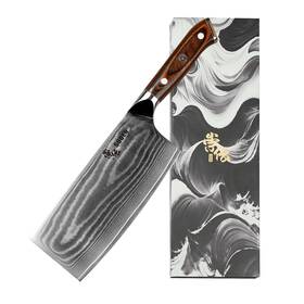 Soden B0fynnlp38 7 Inch Cleaver Knife - Vg-10 Damascus Steel Professional Meat And Bu