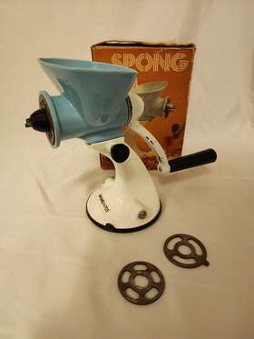 N705 Spong Vintage Mincer Nylon And Steel Suction Base Grinder Made In England