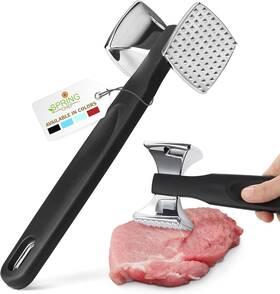 Spring Chef 641361815775 Meat Tenderizer Tool - Heavy Duty Black