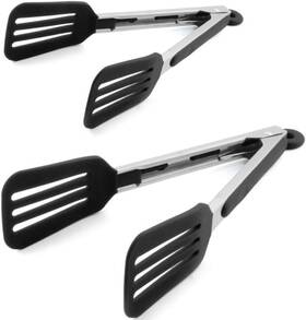 Sr-cook-0170 Staruby Cooking Tongs 7 Inches And 9 Stainless Steel Inch Black