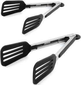 Sr-snl-cook-029 Staruby Cooking Tongs 9 Inches And 12 Stainless Steel Inch Black