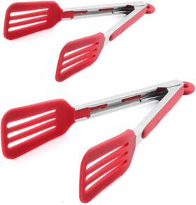 Sr-snl-cook-053 Staruby Cooking Tongs 9 Inches And 12 Stainless Steel Inch Red