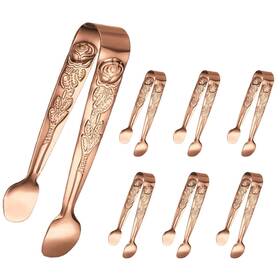 253303 Sunenlyst Mini Serving Tongs 6pcs Small Rose Sugar Cube Tong 4 Inch Gold