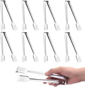 Tcoin 744173653938 8 Pack 7 Inch Serving Tongs Kitchen Silver