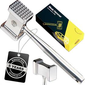 Mh202311 Thedom 100% Stainless Steel Meat Mallet Hammer Tenderizer Textured Grip For
