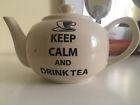Tk44081 Home Basics Easy Open Ceramic Tea Pot Keep Calm And