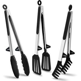 Hk0014 Towingo Tongs For Cooking 12 Inch Kitchen With Silicone Tips Food Black