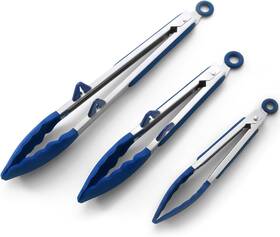 Hk0022 Towingo Silicone Kitchen Tongs 3pcs For Cooking With Tips Food Blue