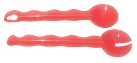 Tupperware 3565-3564 Impressions Salad Serving Set Tongs 10 In Watermelon Red