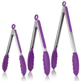 U-taste Kt01-3-purple U-taste Kitchen Tongs 7/9/12 Inches Cooking With Medium 05 Purple