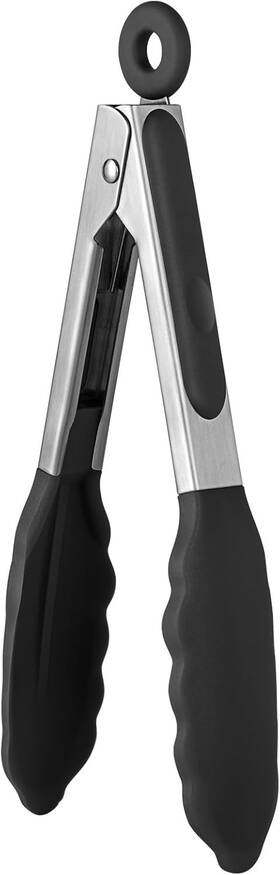 Kt02s-7-bk-us U-taste 600 F Heat Resistant Kitchen Tong 7 Inch Silicone Black