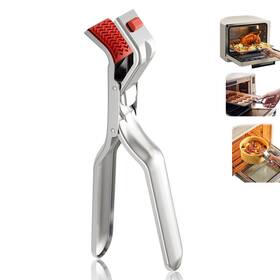Tt-012 Udihch 1pcs Stainless Steel Hot Plate Gripper Tongs Small Silver