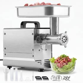 Vevor 197988187936 Commercial Meat Grinder 5 Lbs/min Capacity #5 Electric Mincer With 3 Plat