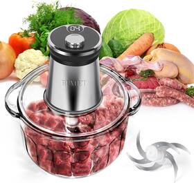 3-tiered Vevor 3413646434636 16 Cup Glass Bowl 850w Electric Food Processor Led Timer. 6 Cutting Edg