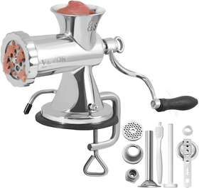 Vevor 696574786770 Manual Meat Grinder 304 Stainless Steel Hand With Suction