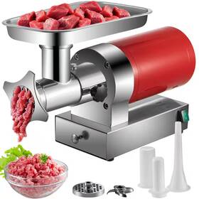Vevor 711181608069 1100-watt 661 Lbs./hour Red Electric Meat Grinder Machine 1.5-hp Sausage Kit Wit