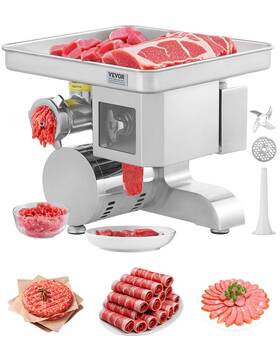 Jq-90a-12 Vevor Commercial Electric Meat Grinder Slicer 11 Lbs/min Sausage Stuffer Maker Kitchen