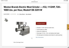 08-3201-w Weston Pro Meat Grinder #32