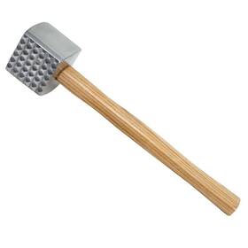 Winco 811642001559 Wood Handle Meat Tenderizer Aluminum Tan Medium Standard