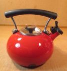 Wir-116 Circulon Contempo Enamel Whistling Teakettle Red Euc