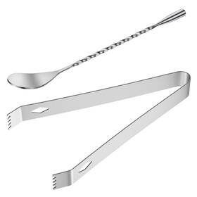 Xelsluthe 739458 1 1ucdydu6 2 Pcs Ice Tongs Metal 16cm/6.3inch Length X 1.8cm/0.71inch Width Sliver