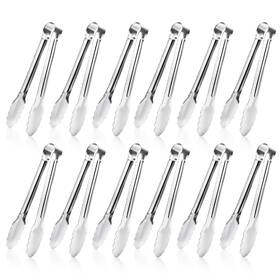 Meihua005 Xevom 12-pack Mini Stainless Steel Serving Tongs 5 Inch Sugar And Appetizer